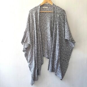 Abercrombie &‎ Fitch Knit Open Front Ruana Poncho Cape Shawl Gray Cozycore XS/S